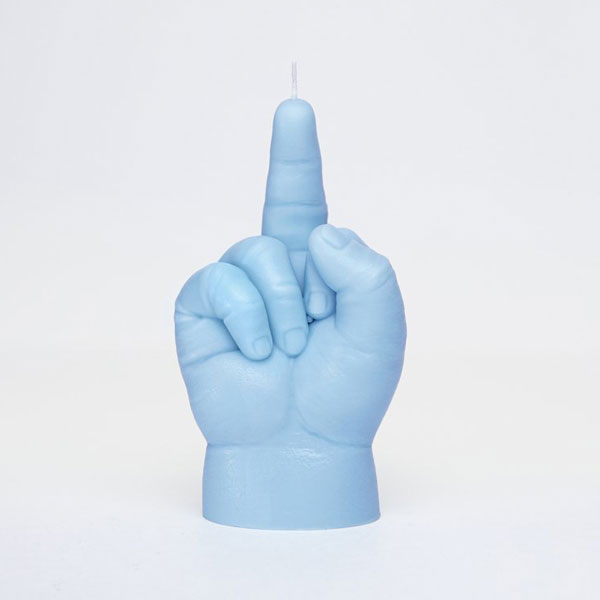 fuck you blue baby hand candle
