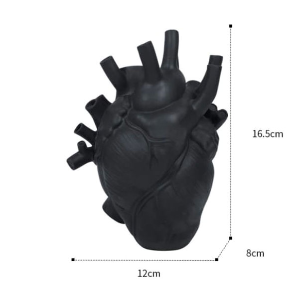 anatomic heart vase black