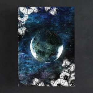 new moon postcard mini print
