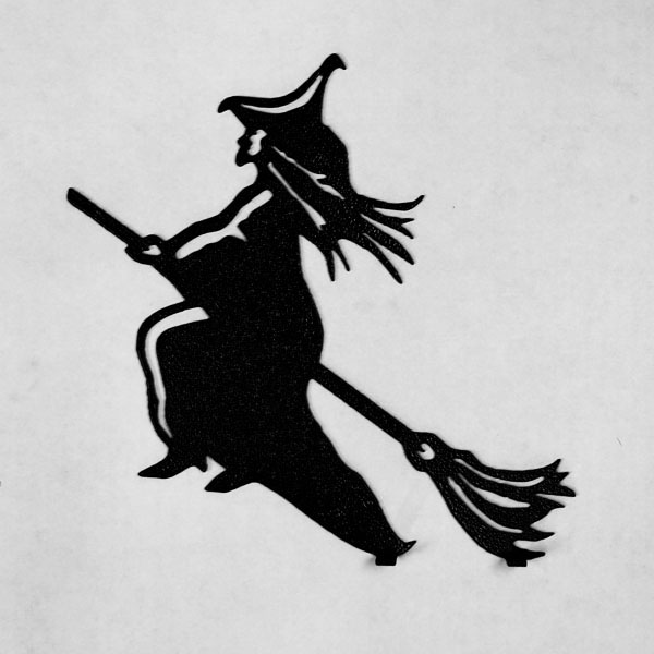 witch on broom silhouette