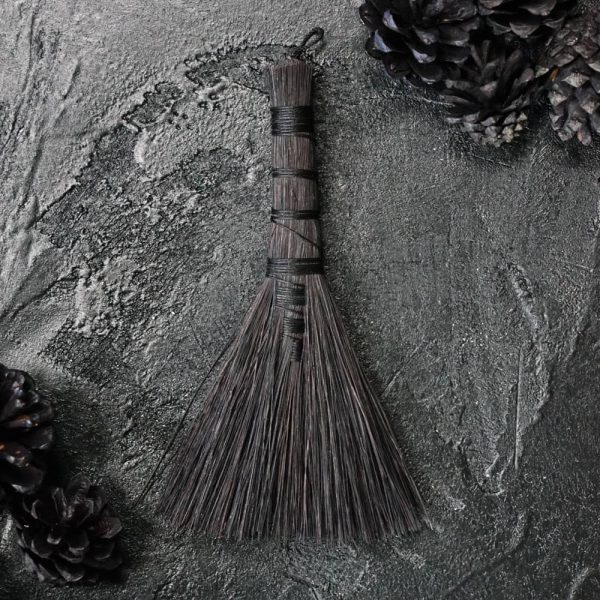 Black hawk tail altar broom from topica fibre.
