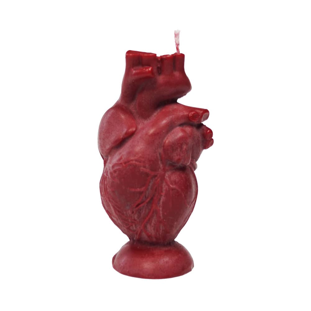 Red human heart candle