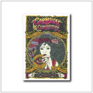 Fortune teller art print in a vintage carnival style depicting a fortune teller with tarot cards