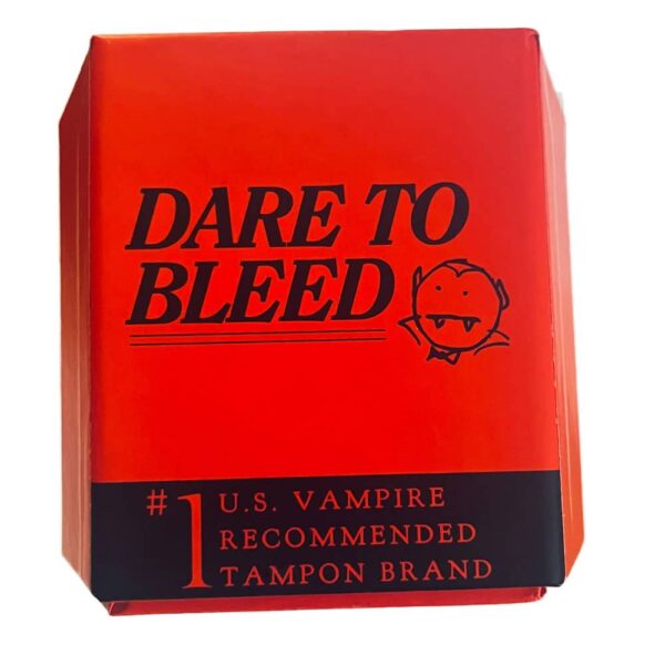 Vampons the gothic black tampons. Organic cotton, red coffin shaped box with 20 tampons