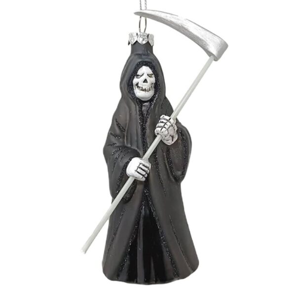 Glass christmas ornament of the grim reaper